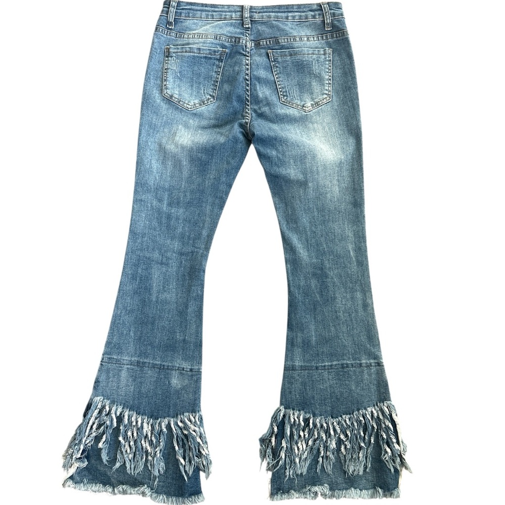Luxe Moda Fringe Frayed Distressed Women Blue Denim Jeans
Size 10 - Picture 5 of 10
